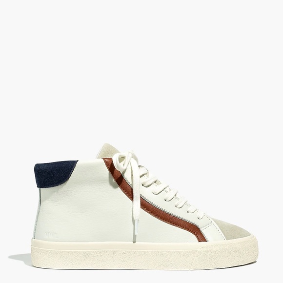Madewell Sidewalk High-Top Sneakers in Colorblock Leather - Picture 3 of 14